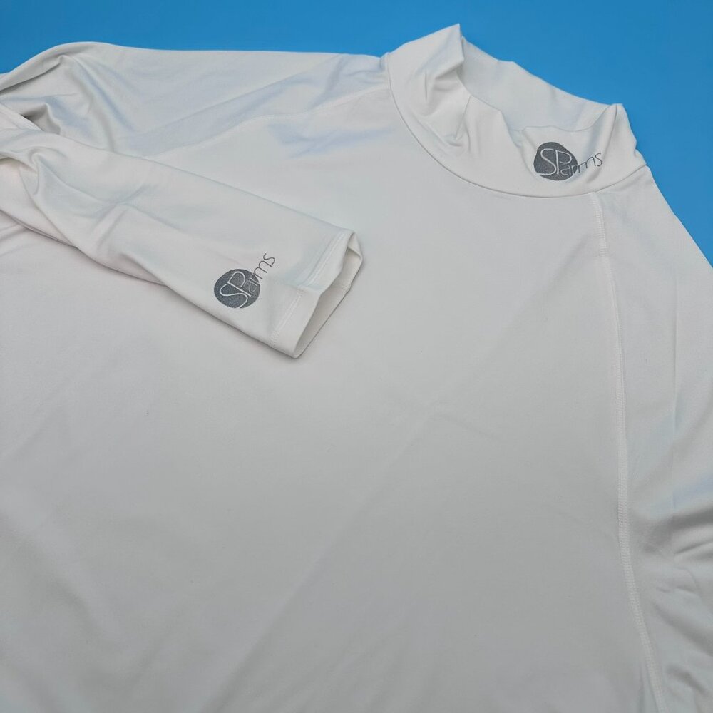 SParms Men's High Neck Sun Protection Breathable Body Shirt, Size‎ XL, White